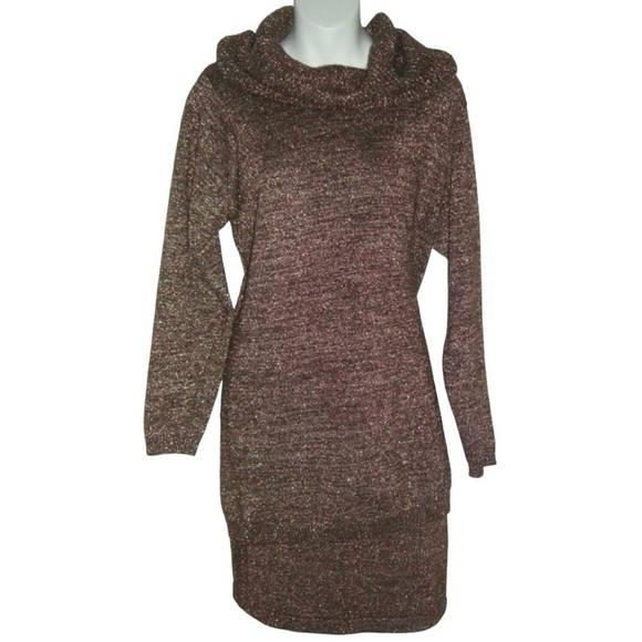 Vintage 80's M.J. Carroll Brown Gold Metallic Sweater Skirt Set Dark Academia - Picture 1 of 13